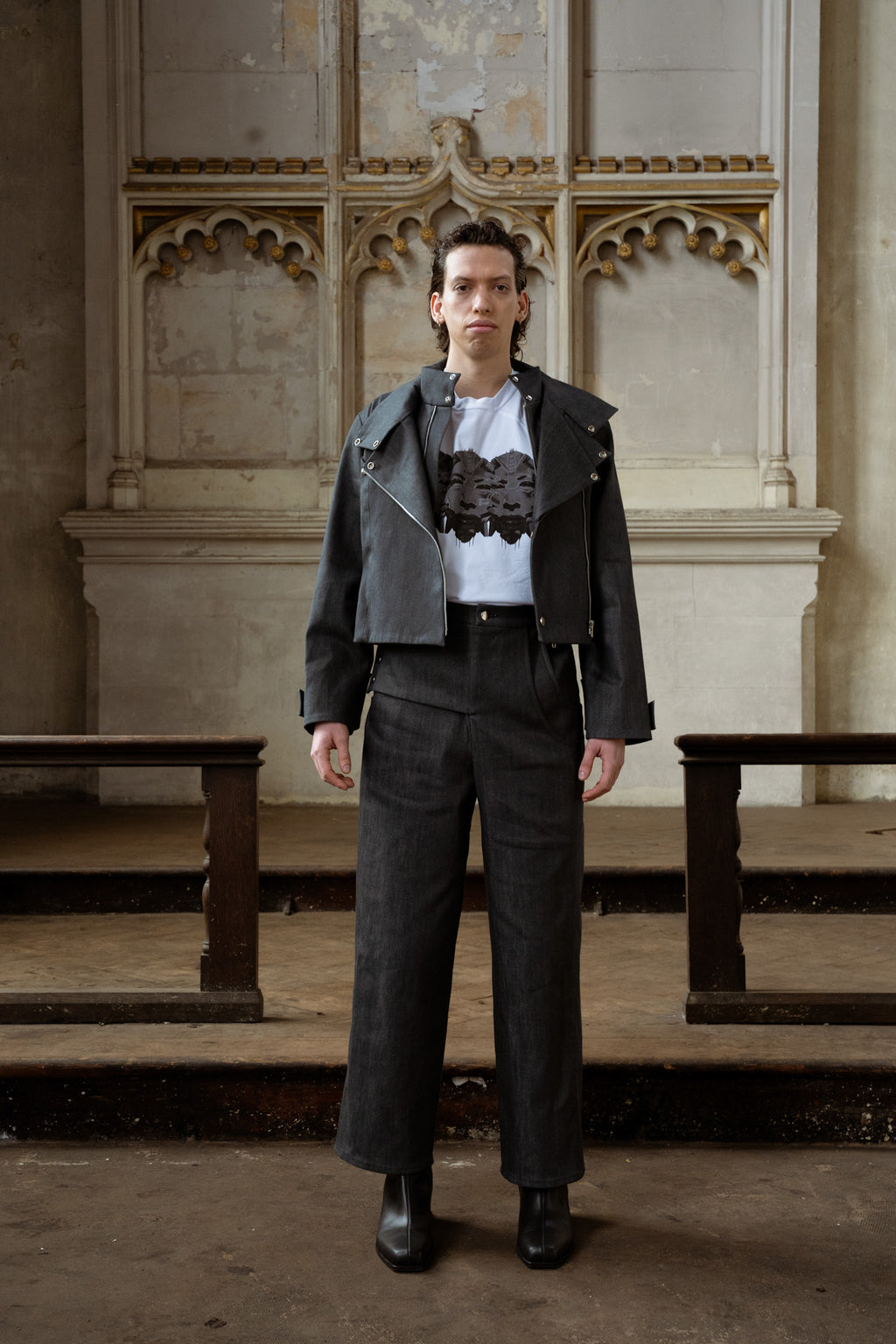 FOLD DENIM TROUSERS