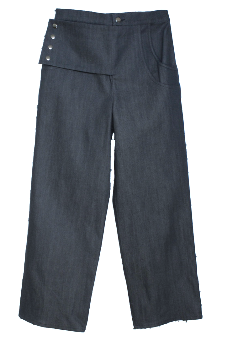 FOLD DENIM TROUSERS