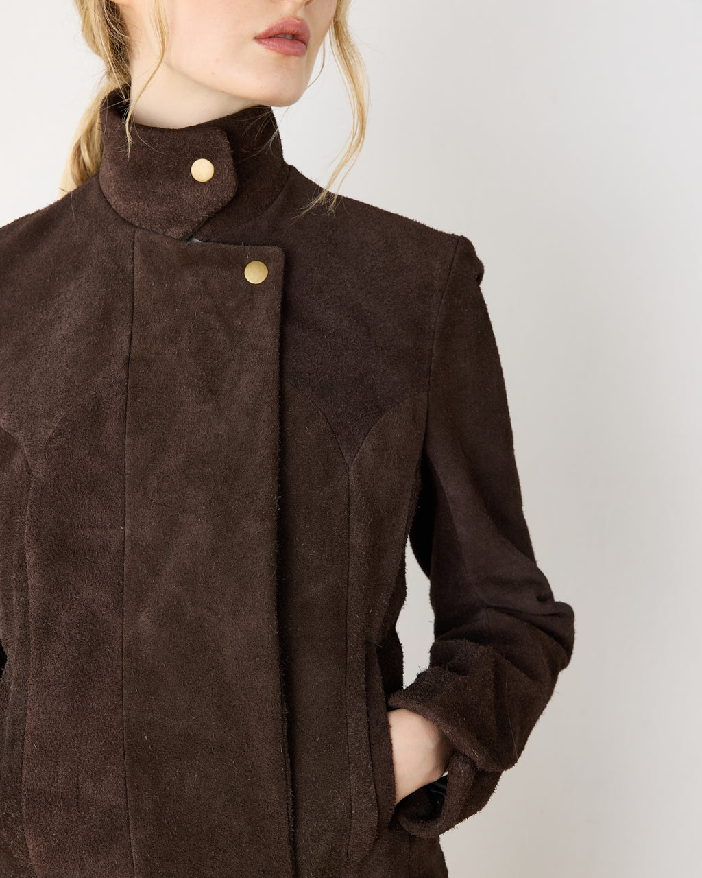 Chef Jacket, on model, close up
