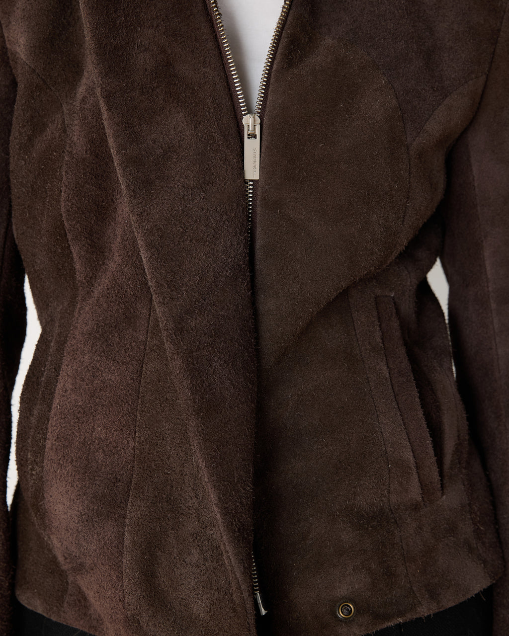 Chef Jacket, on model, zip detail