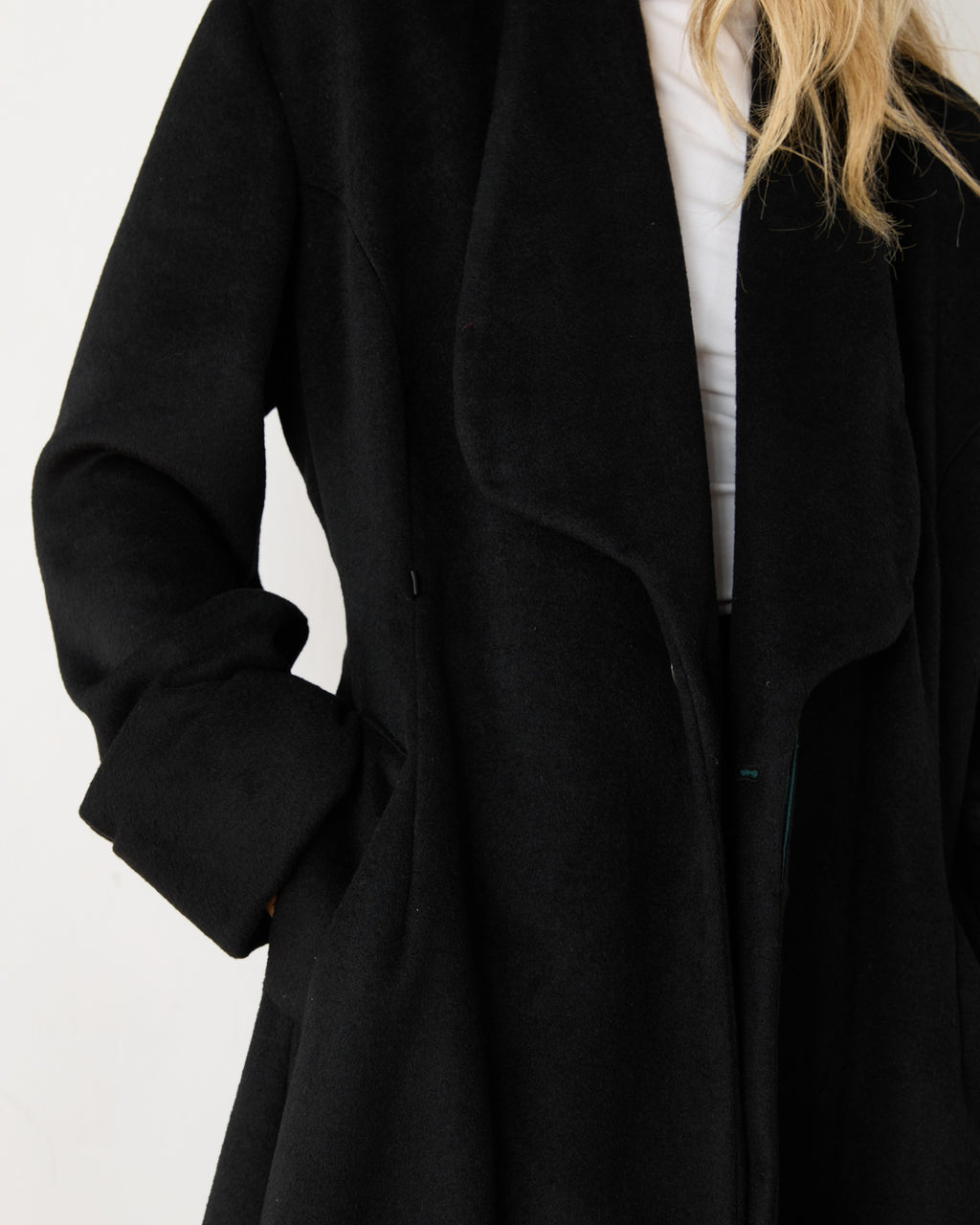 Dinner Coat, on model, close up