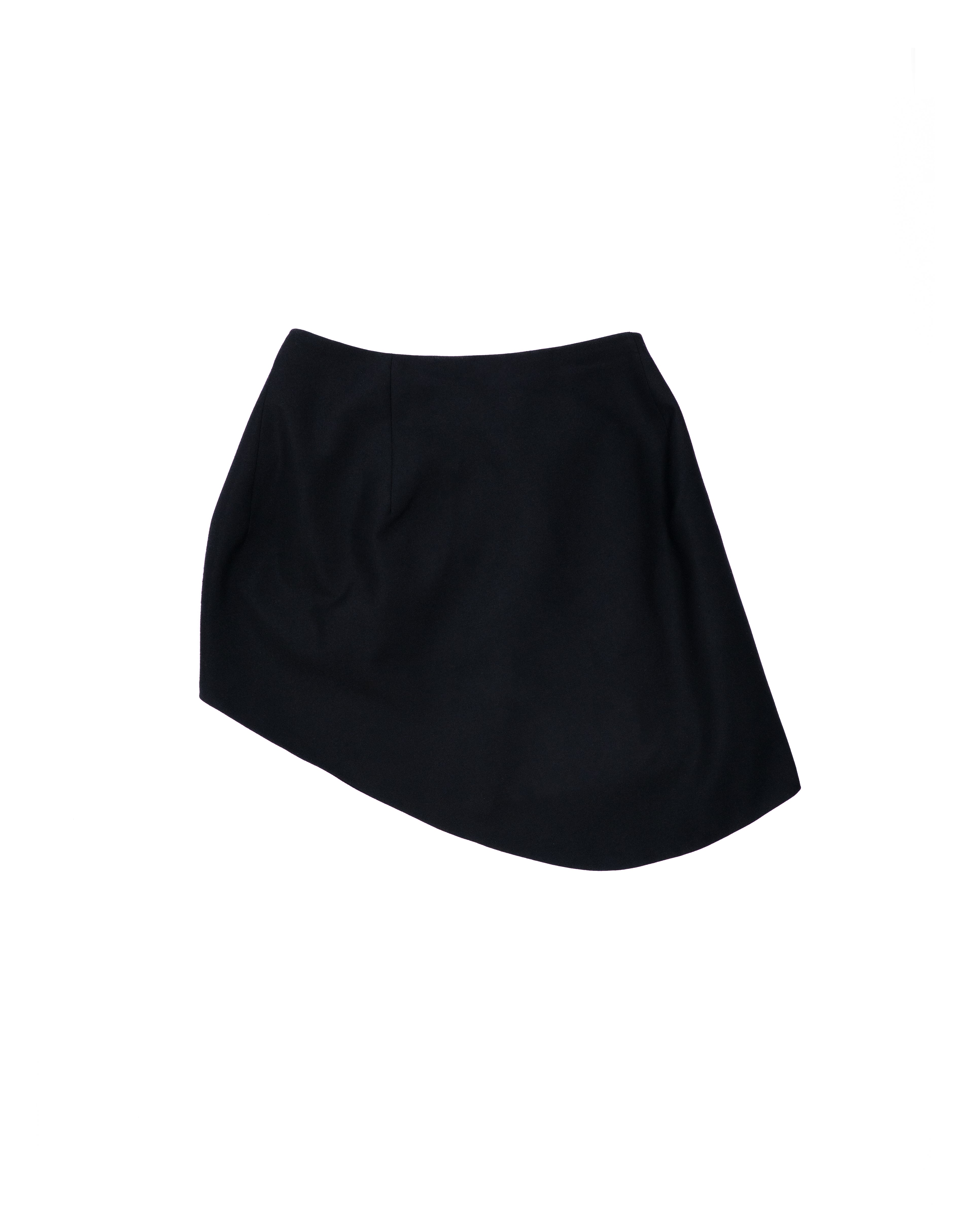 Flat lay of InMotion Skirt back view showing simple tailored structure.