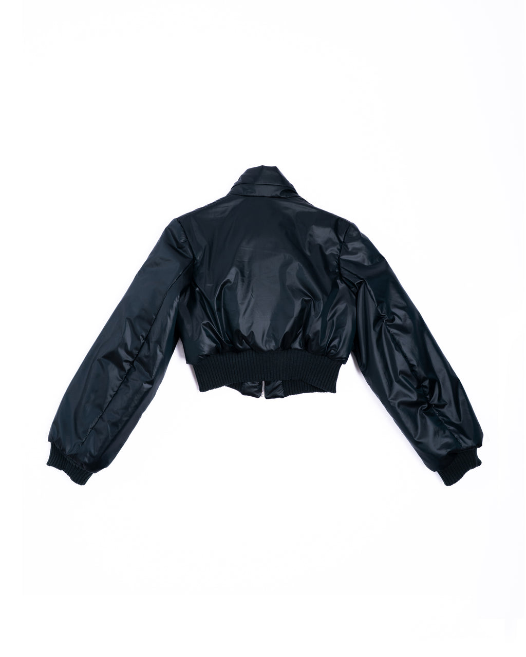 Flat lay of Interface Bomber in Midnight Forest back view.