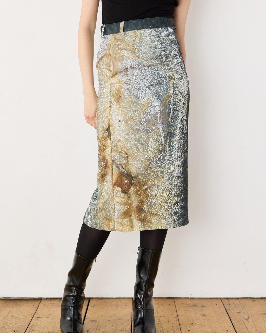 Sardine Skirt, on model, close up